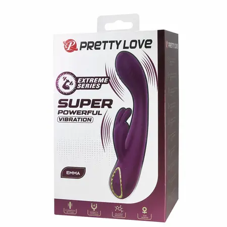 Pretty Love Emma Rabbit Rechargeable Silicone Vibrator Purple 10 Modes