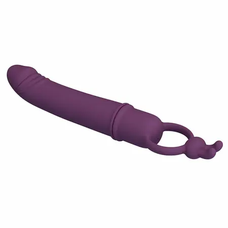 Pretty Love Cora kompaktni silikonski vibrator sa ergonomskim prstenom za držanje, roze