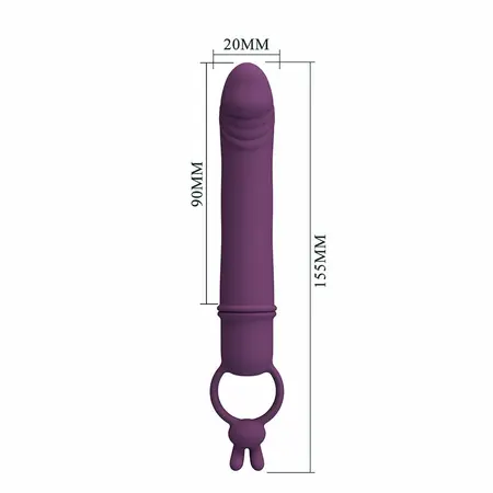 Pretty Love Cora kompaktni silikonski vibrator sa ergonomskim prstenom za držanje, roze