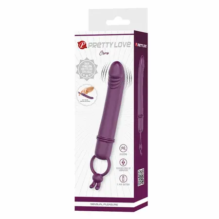 Pretty Love Cora kompaktni silikonski vibrator sa ergonomskim prstenom za držanje, roze