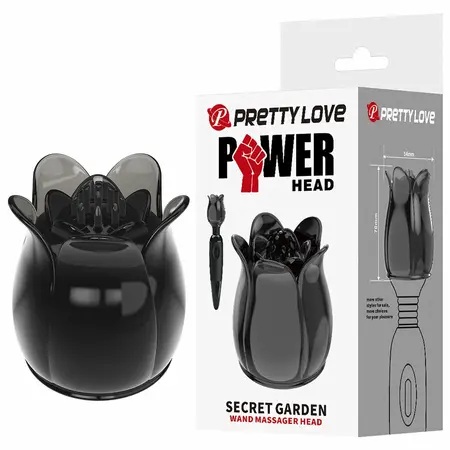 Pretty Love Secret Garden Black Wand Head ergonomska silikonska navlaka