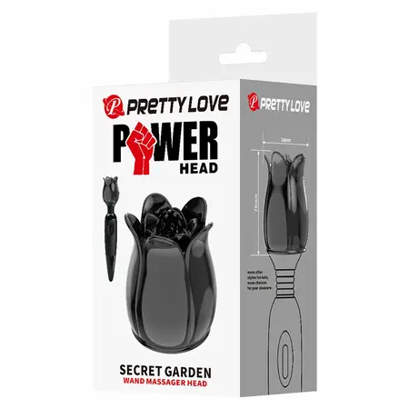 Pretty Love Secret Garden Black Wand Head ergonomska silikonska navlaka