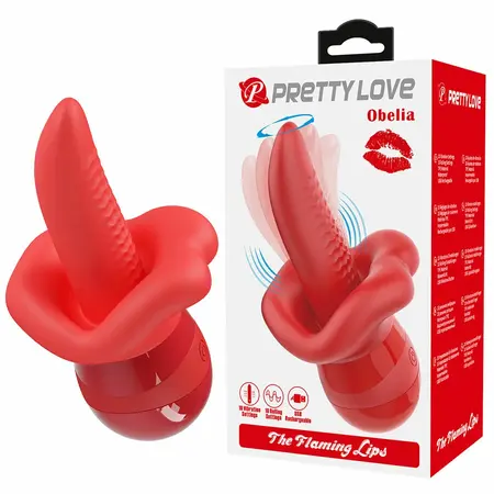 Pretty Love Obelia Dual-Action Tongue Vibrator, 10 Modes, Waterproof