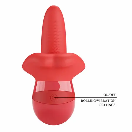 Pretty Love Obelia Dual-Action Tongue Vibrator, 10 Modes, Waterproof