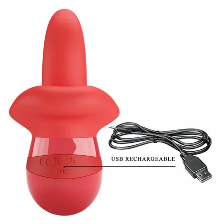Pretty Love Obelia Dual-Action Tongue Vibrator, 10 Modes, Waterproof