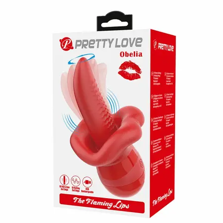 Pretty Love Obelia Dual-Action Tongue Vibrator, 10 Modes, Waterproof