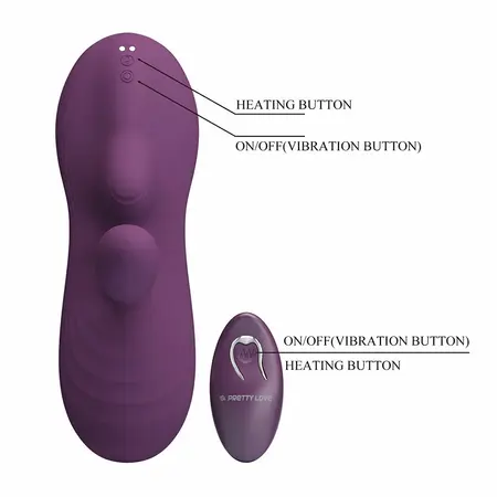 Pretty Love Luka Sit-Down Pad Vibrator with Heat & Remote, Silicone, USB