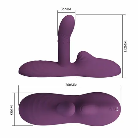Pretty Love Luka Sit-Down Pad Vibrator with Heat & Remote, Silicone, USB