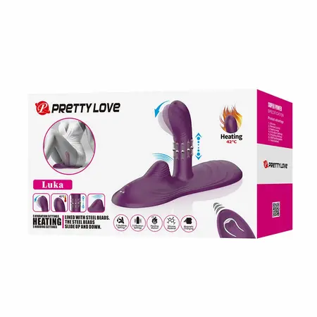 Pretty Love Luka Sit-Down Pad Vibrator with Heat & Remote, Silicone, USB