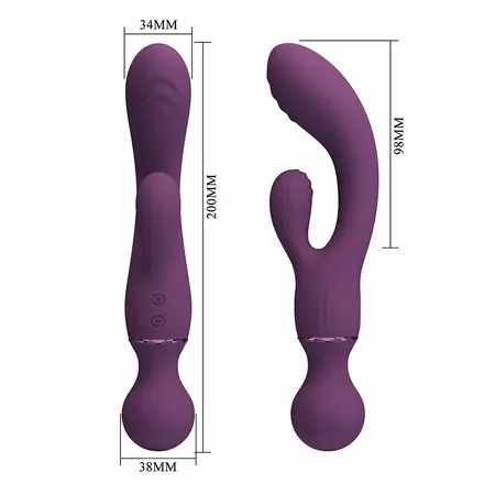 Pretty Love All Rounder Violet Dual-Action Silicone Massager 10 Modes