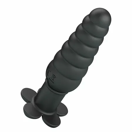 Pretty Love Imron vibrirajući analni čep od crnog silikona sa 10 modova i ergonomskim dizajnom