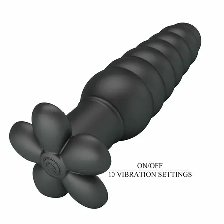 Pretty Love Imron vibrirajući analni čep od crnog silikona sa 10 modova i ergonomskim dizajnom