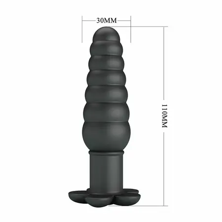 Pretty Love Imron vibrirajući analni čep od crnog silikona sa 10 modova i ergonomskim dizajnom