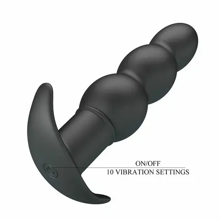 Pretty Love AEAEAS vibrirajući analni čep od crnog silikona, 10 modova, ergonomski