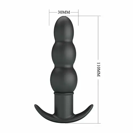 Pretty Love AEAEAS vibrirajući analni čep od crnog silikona, 10 modova, ergonomski