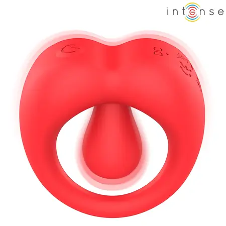 Intense Russell Vibrating Ring Red - 10 Modes, USB Rechargeable, Silicone