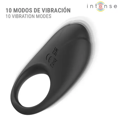Intense Merlotte Vibrating Silicone Ring Black 10 Modes USB Rechargeable