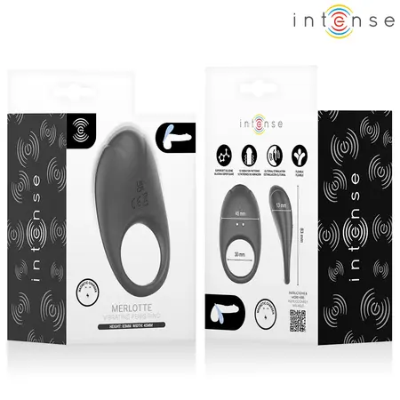 Intense Merlotte Vibrating Silicone Ring Black 10 Modes USB Rechargeable