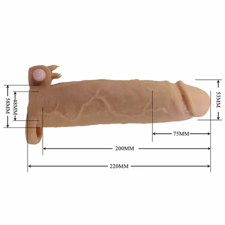 Pretty Love Xerxes Extension Sleeve with Vibrating Clitoral System, 17cm