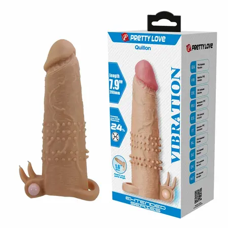 Pretty Love Quillon navlaka za produženje sa vibrirajućim metkićem, 17 cm, TPR