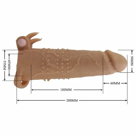 Pretty Love Quillon navlaka za produženje sa vibrirajućim metkićem, 17 cm, TPR
