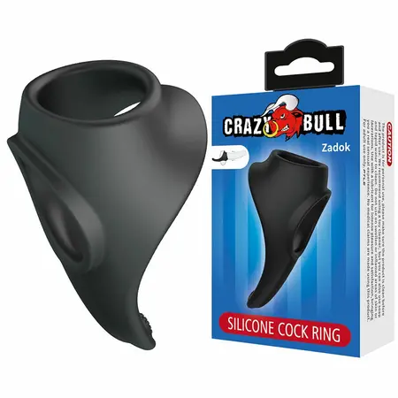 CRAZY BULL Zadok ergonomski silikonski prsten sa perinealnim masažerom, crni