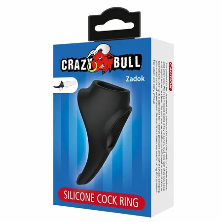 CRAZY BULL Zadok ergonomski silikonski prsten sa perinealnim masažerom, crni