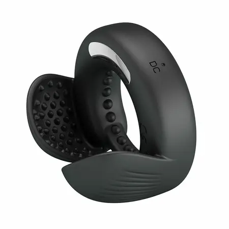 Pretty Love Quentin Dual Silicone Ring with Vibrating System Black