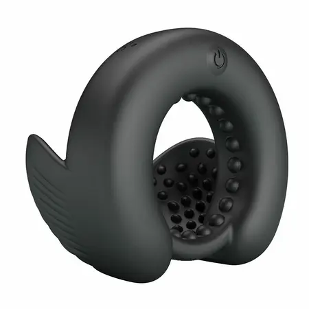 Pretty Love Quentin Dual Silicone Ring with Vibrating System Black