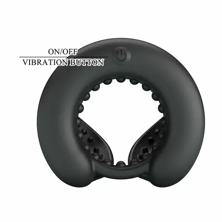 Pretty Love Quentin Dual Silicone Ring with Vibrating System Black