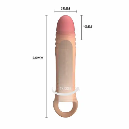 Pretty Love vibrirajući produžetak sa prstenom za testise TPE ergonomski 6959532363227