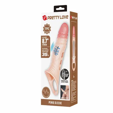 Pretty Love vibrirajući produžetak sa prstenom za testise TPE ergonomski 6959532363227