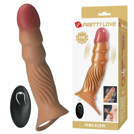 Pretty Love teksturisani produžetak sa vibracijom na daljinsko upravljanje, USB, TPE