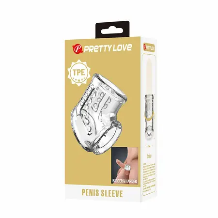 Pretty Love Short Transparent Anatomical Sleeve TPE Waterproof