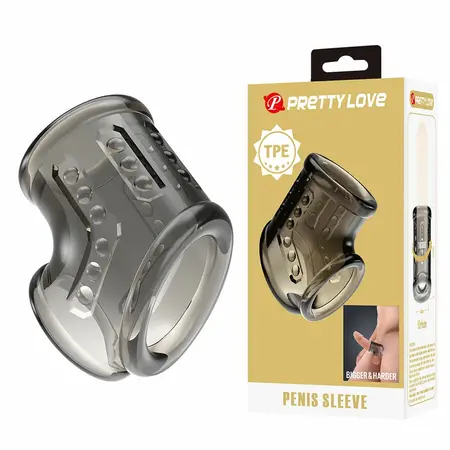 Pretty Love Sleeve Ring - Textured TPE Intimate Enhancement, Clear