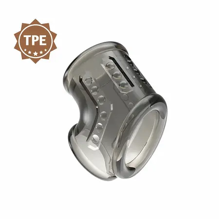 Pretty Love Sleeve Ring - Textured TPE Intimate Enhancement, Clear