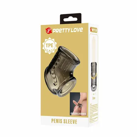 Pretty Love Sleeve Ring - Textured TPE Intimate Enhancement, Clear