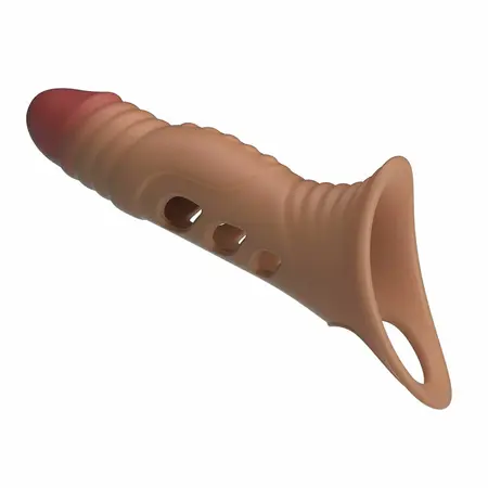 Pretty Love vibrirajući produžetak za penis od TPE materijala, 16 cm, ergonomski dizajn
