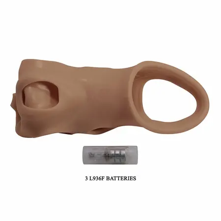 Pretty Love vibrirajući produžetak za penis od TPE materijala, 16 cm, ergonomski dizajn