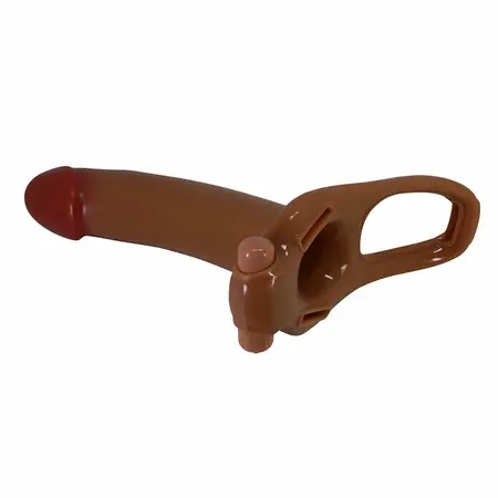 Pretty Love Bradden Vibrating Strap-On System, 18 cm, Black, 10 Modes