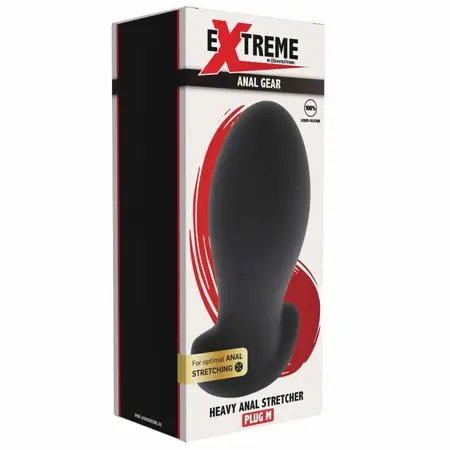 HIDDEN DESIRE Extreme Heavy Stretcher Plug Medium crni silikonski čep 5.5cm