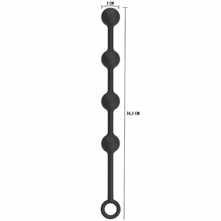 Hidden Desire Extreme Heavy analne kuglice Medium silikon 34.5cm crne