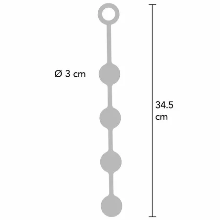 Hidden Desire Extreme Heavy analne kuglice Medium silikon 34.5cm crne