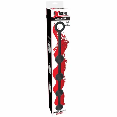 Hidden Desire Extreme Heavy analne kuglice Medium silikon 34.5cm crne