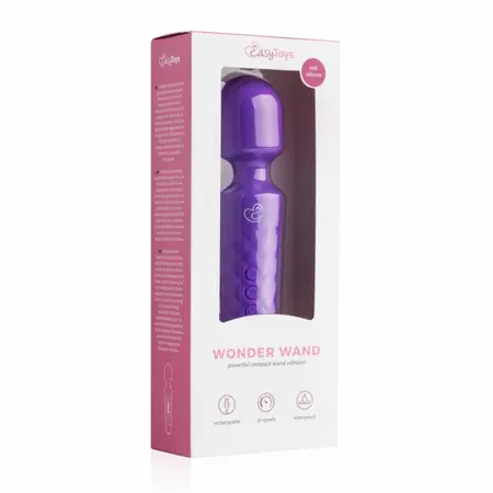 EasyToys Mini Wand ljubičasti vibrator, kompaktni punjivi masažer