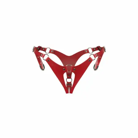 Obsessive Inferro crvene otvorene tange sa podesivim trakama i metalnim detaljima S/M/L