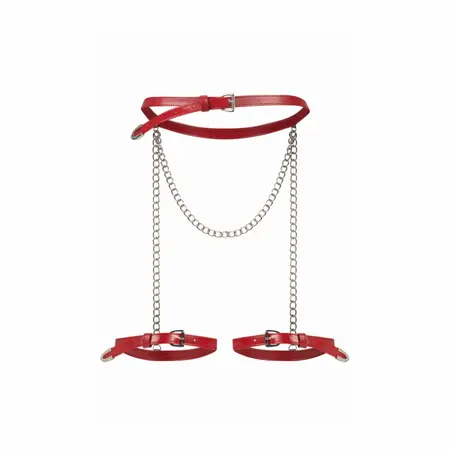 Obsessive Inferro Harness Bottom Red, seksi pojas sa podesivim trakama i metalnim detaljima