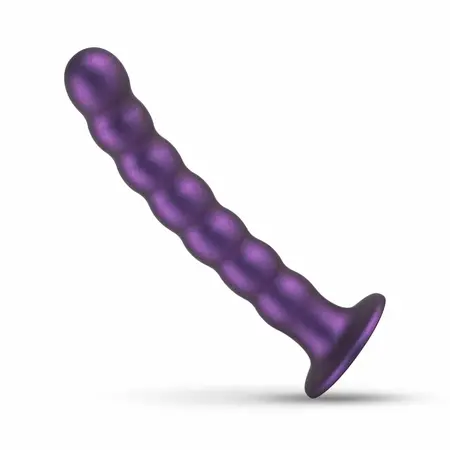 No-Parts metalik ljubičasti intimni silikonski model sa vakuum postoljem 17cm