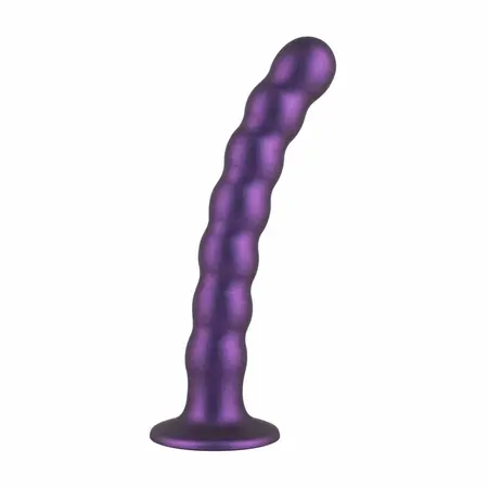 No-Parts metalik ljubičasti intimni silikonski model sa vakuum postoljem 17cm