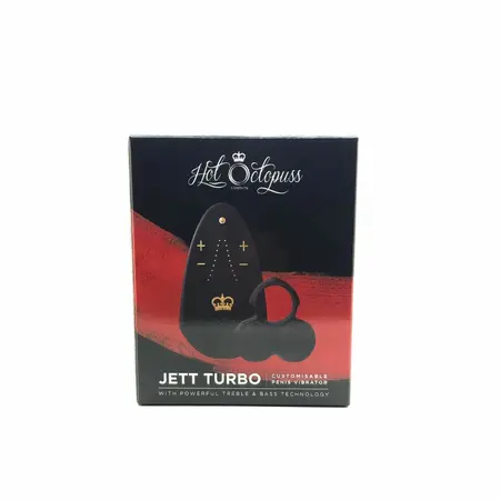 Hot Octopuss JETT TURBO Black, podesivi vibrirajući silikonski prsten